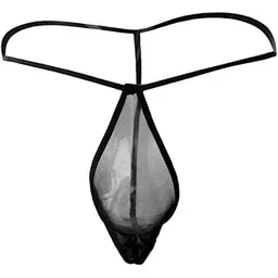 myza Men's G-String Thong in Net Fabric - Low Rise, Conical Pouch, Solid Colors-picture-27