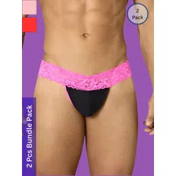 MYZA Pack of 2 Mid-Rise Thongs Briefs-picture-31