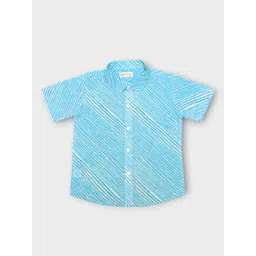 MYZUIE Boys Spread Collar Horizontal Striped Cotton Casual Shirt-picture-17
