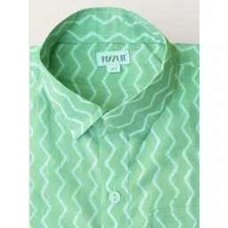 MYZUIE Boys Spread Collar Vertical Striped Cotton Casual Shirt image 3