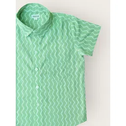 MYZUIE Boys Spread Collar Vertical Striped Cotton Casual Shirt image 4