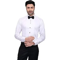 n dot Men's Cotton Slim Fit Tuxedo Style Pleated Party Formal Shirt-picture-31