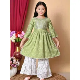 N FASHION AFIYA Green Cotton Blend Clothing Set-picture-48