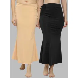 N-Gal Beige & Black Plain Saree Shapewear - Pack Of 2-picture-11