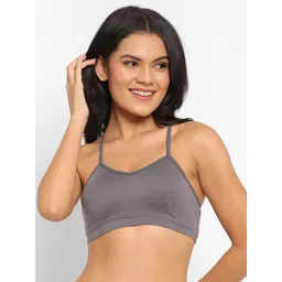 N-Gal Grey Bralette Styled Back Slip On Cotton Bra-picture-35