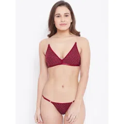 N-Gal Maroon Printed Bra & Panty Set-picture-13