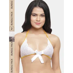 N-Gal Pack Of 2 Floral Lace Seamless Cage Back Anti-Odour Bralette Bra NRBR11-Black-picture-35