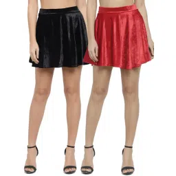 N-Gal Red & Black Above Knees Skirt (Pack Of 2)-picture-12