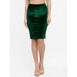N-Gal Velvet Knee-Length Pencil Skirt-picture-31