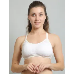 N-Gal White Full Coverage Non-Wired Sports Bra-picture-24