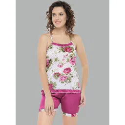 N-Gal Women 2 Pieces Printed Satin Night suit-picture-14