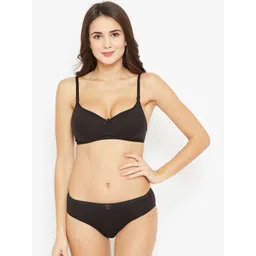 N-Gal Women Black Solid Lingerie Set NTDLS01-picture-13