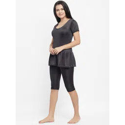 N-Gal Women Black Solid Romper Style Swimsuit NBPS06 image 2