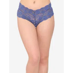 N-Gal Women Blue Solid Floral Lace Criss Cross Back Thongs NTDT05-picture-35