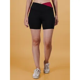 N-Gal Women Colourblocked Slim Fit Training or Gym Sports Shorts with Technology-picture-21