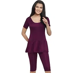 n-gal Women Knee Length Frock Style Padded One Piece Swimsuits|Swimsuit Set for Women-picture-25