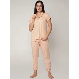 N-Gal Women Orange & Red Printed Night suit-picture-39