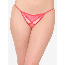 N-Gal Women Pink Self-Design Sheer Lace Cut Out G-String Thongs NTDT03-picture-36
