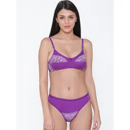 N-Gal Women Purple and White Laced Lingerie Set NTDLS05-picture-36
