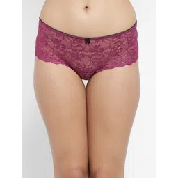 N-Gal Women Purple Self-Design Lace Sheer Boy Shorts NTDT18-picture-40