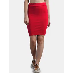 N-Gal Women Red Solid Pencil Skirts-picture-35