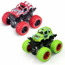 Pack of 2 Mini Monster Trucks 4wd Friction Powered Cars for Kids Big Rubber Tires Baby Boys Super Cars Blaze Truck Children Gift Toys mini rock truck monster 4 Wheel Drive Vehicles for Toddlers (Multicolor, Pack of: 2)-image-44