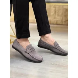 N N Creation Men Lightweight Round Toe Velvet Loafers-picture-21