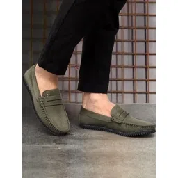 N N Creation Men Textured Velvet Penny Loafers-picture-14