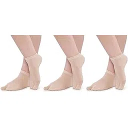 n2s next2skin Women's Low Ankle Length Sneaker Cotton Thumb Socks (Pack of 3) (Assorted)-picture-27