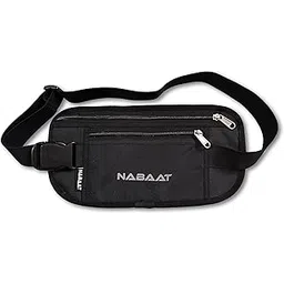 nabaat Polyester Money Belt for Men and Women, Travel Passport Hidden Waist Bag Pouch for Cash, Passport, Mobile, Credit/Debit Card and Travel Documents - Safe and Secure for Travel (Black, WB-3)-picture-29