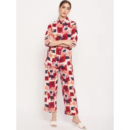NABIA Abstract Printed Shirt & Slip-On Trousers-picture-14