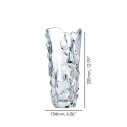 Nachtmann Sculpture Transparent Textured Glass Flowe rVase-picture-36