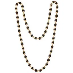 nagaana Black 5 Mukhi Rudraksha Long Chain and Mala with Golden Cap for Men and Womens Pack of 2-picture-23