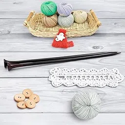 Nagina International US Size 10.5-14" Rosewood & Maple Crafted Premium Yarn Knitting Needles | Stitching Accessories & Supplies (Rosewood, 7mm)-picture-15