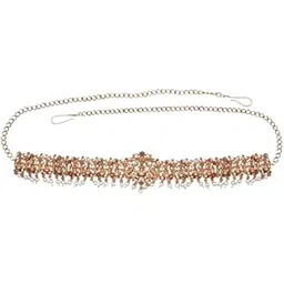 nagneshi art Gold-Plated Stone Studded White Moti Kamarbandh Belly-Chain Tagdi for Women | Kamarpatta | Kamarbandh Belt for Wedding-picture-22