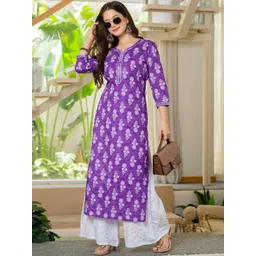 NAHIKO Women Floral Cotton Kurtas image 4