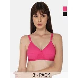 NAIDU HALL Pack Of 3 Cotton Everyday Bra - Full Coverage-picture-20