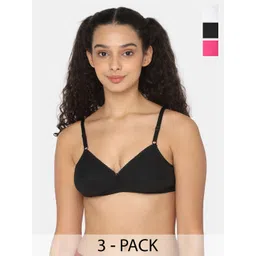 NAIDU HALL Pack of 3 Cotton Everyday Bra Non Padded Medium Coverage All Day Comfort-picture-17