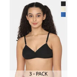NAIDU HALL Pack Of 3 Medium Coverage All Day Comfort Cotton Everyday Bra-picture-18