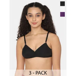 NAIDU HALL Pack Of 3 Medium Coverage Cotton Everyday Bra with All Day Comfort-picture-12