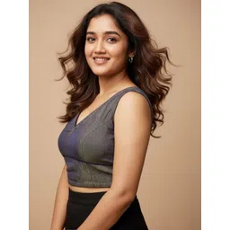 NAIDU HALL V-Neck Saree Blouse image 3