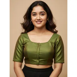 NAIDU HALL Velvet Square Neck Saree Blouse-picture-13