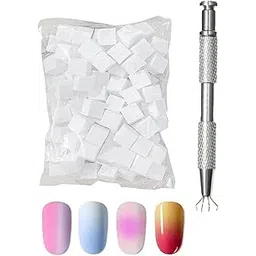 Nail Art Sponge Tool Kit with Metal Grip Clip and 100 Mini Tofu Block Patting Cotton, 4 Claws Manicure Grabber for Ombre Gradient Nail Design-picture-26