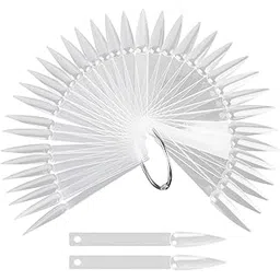 Nail Color Display Tips Nail Art Polish Practice Board Tip with Metal Ring 50pcs-picture-28