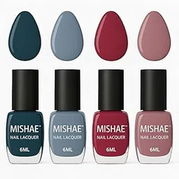 Nail Polish Set of 4 – Glossy Finish | Bright Red, Mauve Taupe, Vibrant Magenta & Deep Maroon | Long-Lasting, Quick Dry, Chip Resistant | 6ml Each | Gift for Women & Girls-picture-15