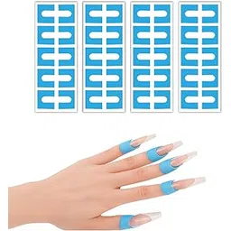 Nail Polish Stickers for Nail Art | Pack of 20 U-Shape Tape for Skin Barrier Spill Proof Sticker Finger Tip Guard for Nail Polish Cuticle Protectors (Blue)-picture-39