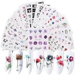 Nail Stickers for Women Nail Art Accessories 24 Sheets Nail Art Stickers Water Transfer Decals Nails Supply Flower Leaf Nail Design Manicure Transfer Tips Nail Art DIY Decoration-picture-35