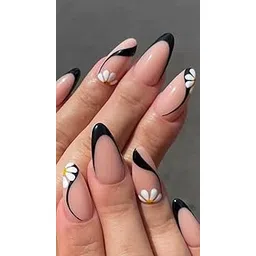 NailsOnTheGo Women’s Premium Reusable Set of 20 Artificial Press On Fake Nails | Nail Extension || Lightweight & Long Lasting Press On | Hand Made (Black, Medium) PO-MR-108-picture-35