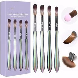 NAILWIND 4 Pcs Acrylic Nail Brush Set - Professional Size 6/8/10/12 Acrylic Brush Strong Durable Acrylics Nail Art Brushes - Brushes for Nails for Home DIY Salon-picture-29
