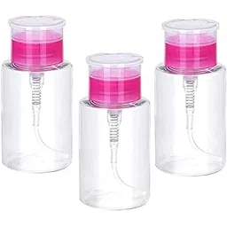 NAILWIND Nail Polish Remover Pump Empty Dispenser Bottle for Alcohol, Nail Polish and Makeup Remover, 150ml(5.10z), Hotpink Top Cap (PACK OF 1) WHITE-picture-32